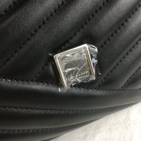 NEW Tory Burch Kira Chevron Large Convertible Should Bag Black - Picture 7 of 9